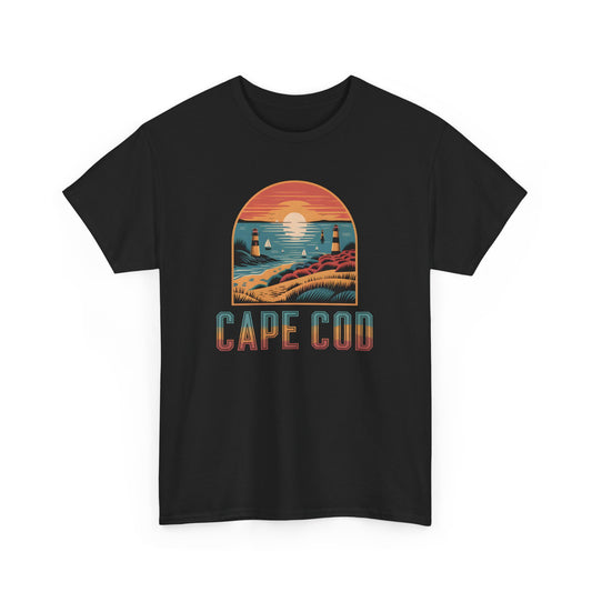 Cape Cod Vintage T-Shirt Beach Lighthouse Graphic Tee Summer Apparel