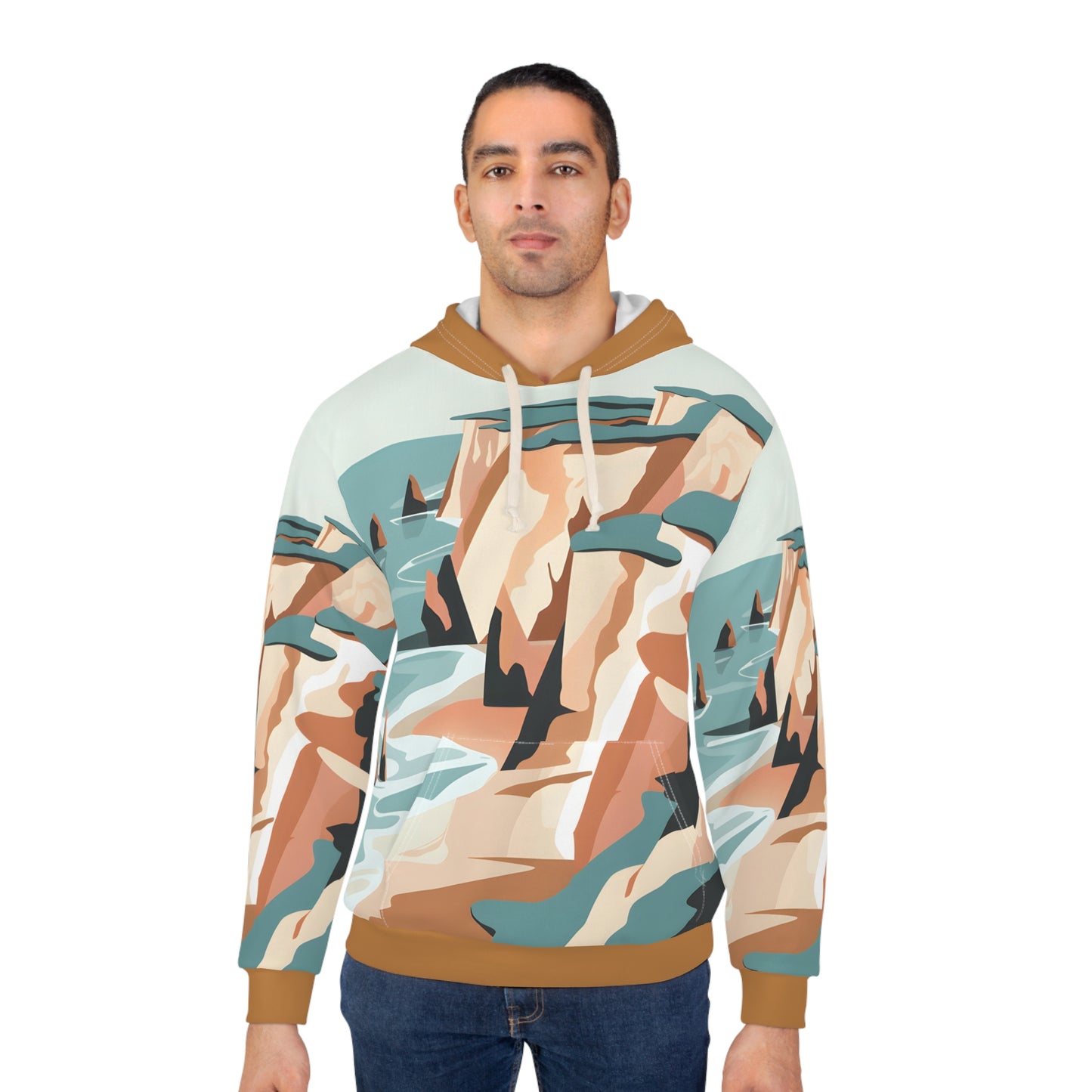 Ethereal Bluffs All-Over Print Hoodie Outdoor Travel Apparel Casual Wear Unisex