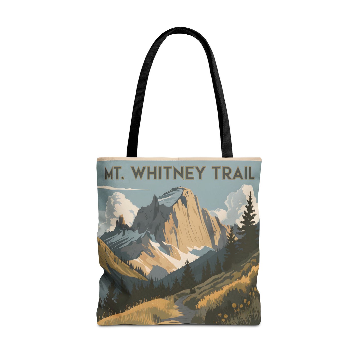 Mt Whitney Tote Bag All Over Print Hiking Trail Nature Gift Mountain Art
