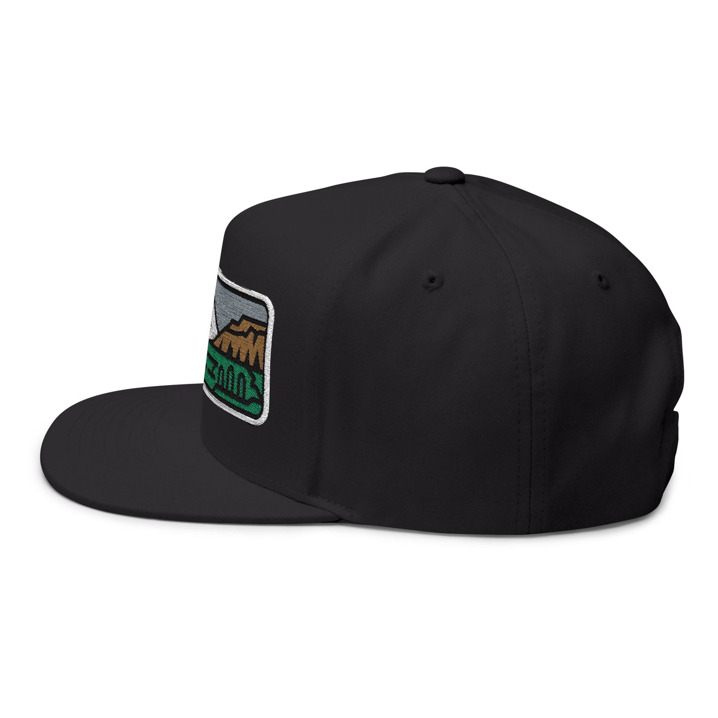 Mount Evans Colorado Flat Bill Cap, Outdoor Adventure Hat, Mountain Embroidered