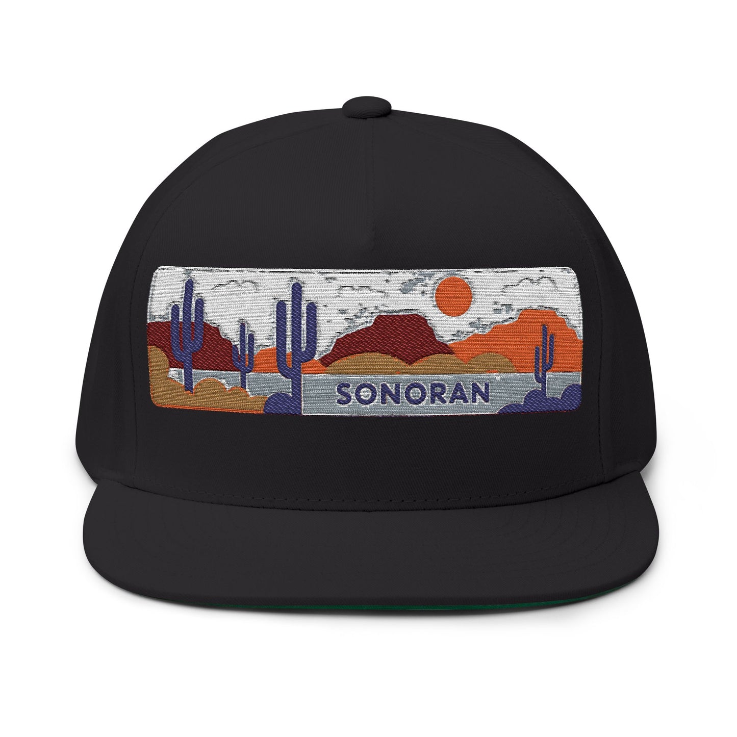 Sonoran Desert Flat Bill Hat Adjustable Snapback Cap Cactus Style Outdoor Gift