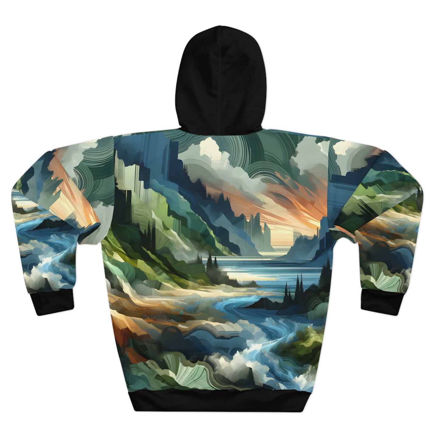 Lush Crags All Over Print Hoodie for Outdoor Travel and Adventure