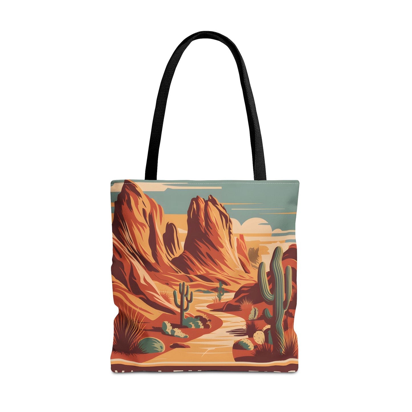 Valley of Fire All Over Print Tote Bag Desert Landscape Cactus Eco-Friendly