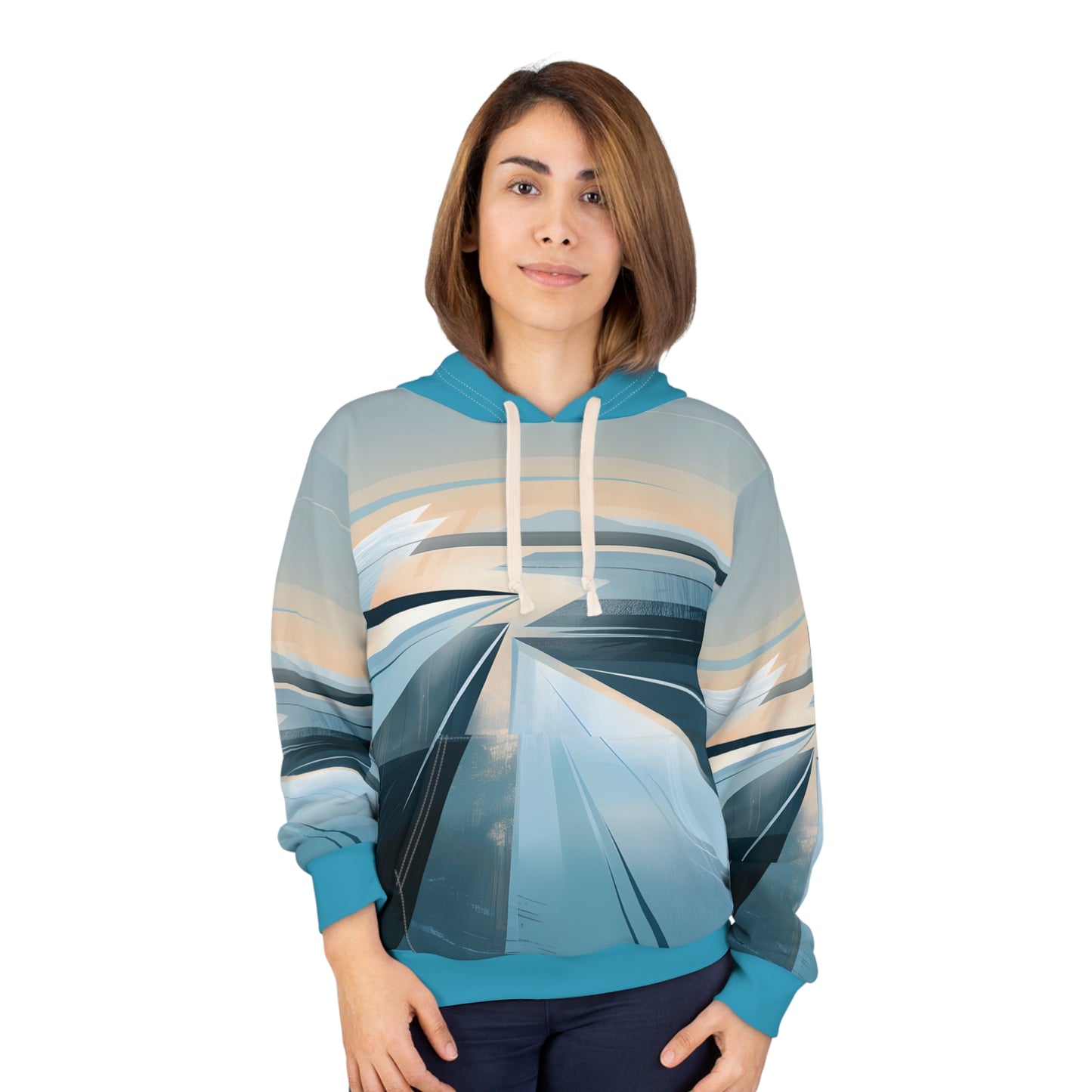 Frozen Horizon Hoodie All Over Print Winter Landscape Pullover Travel Adventure