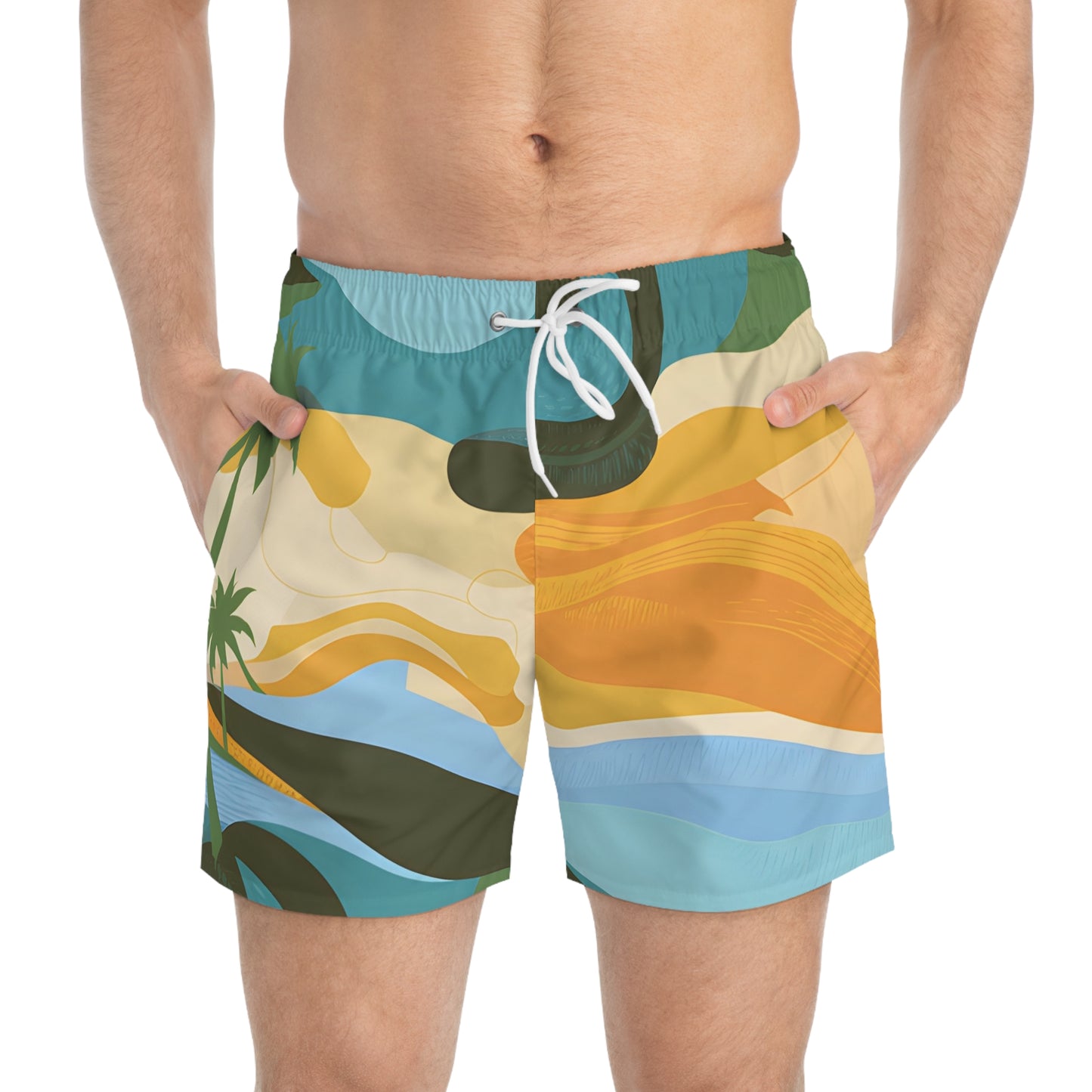 Waikiki Men's Swim Trunks Beach Shorts Quick Dry Sun Protection Surf Surfer