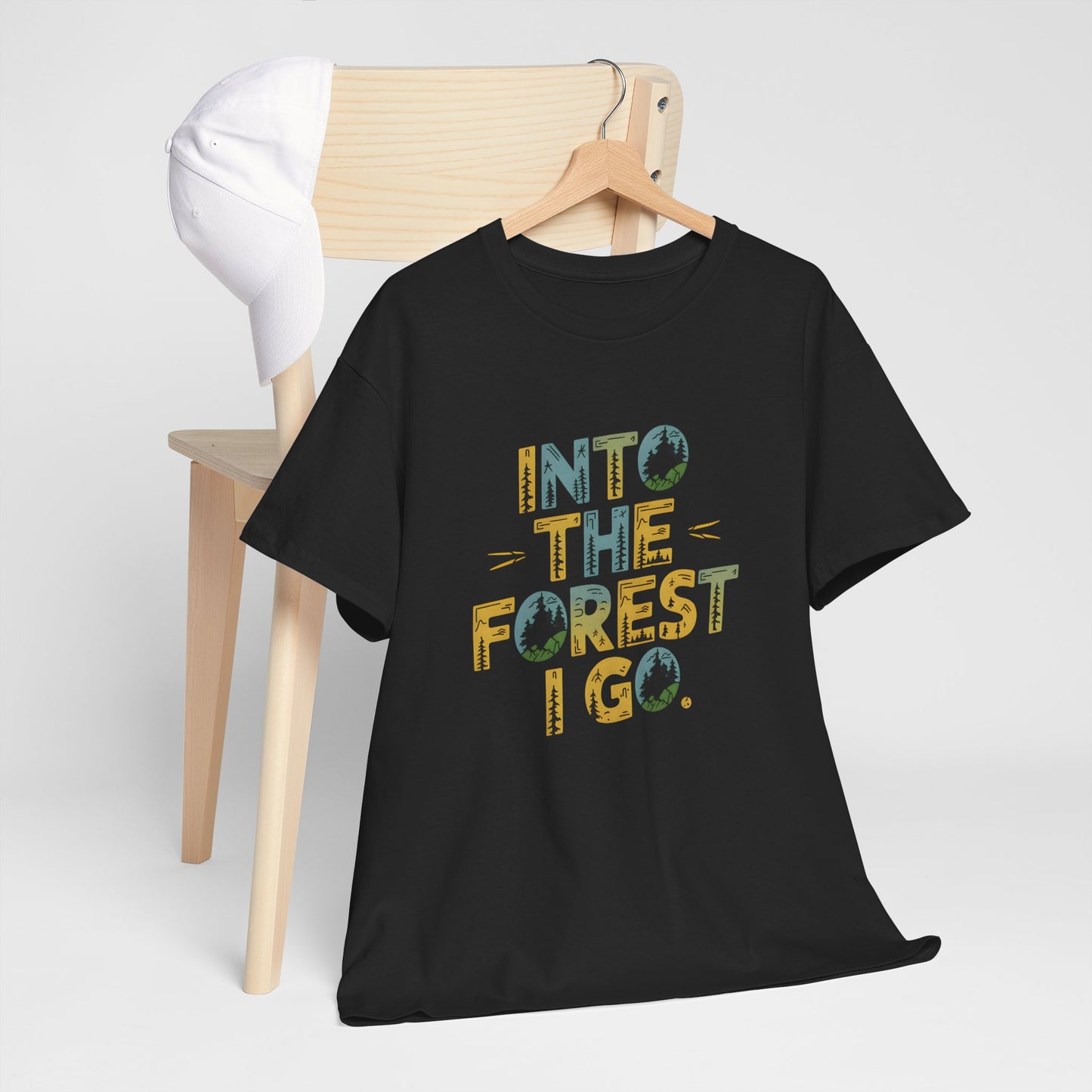 Into the Forest I Go Graphic T-Shirt Nature Hiking Outdoors Camping Apparel