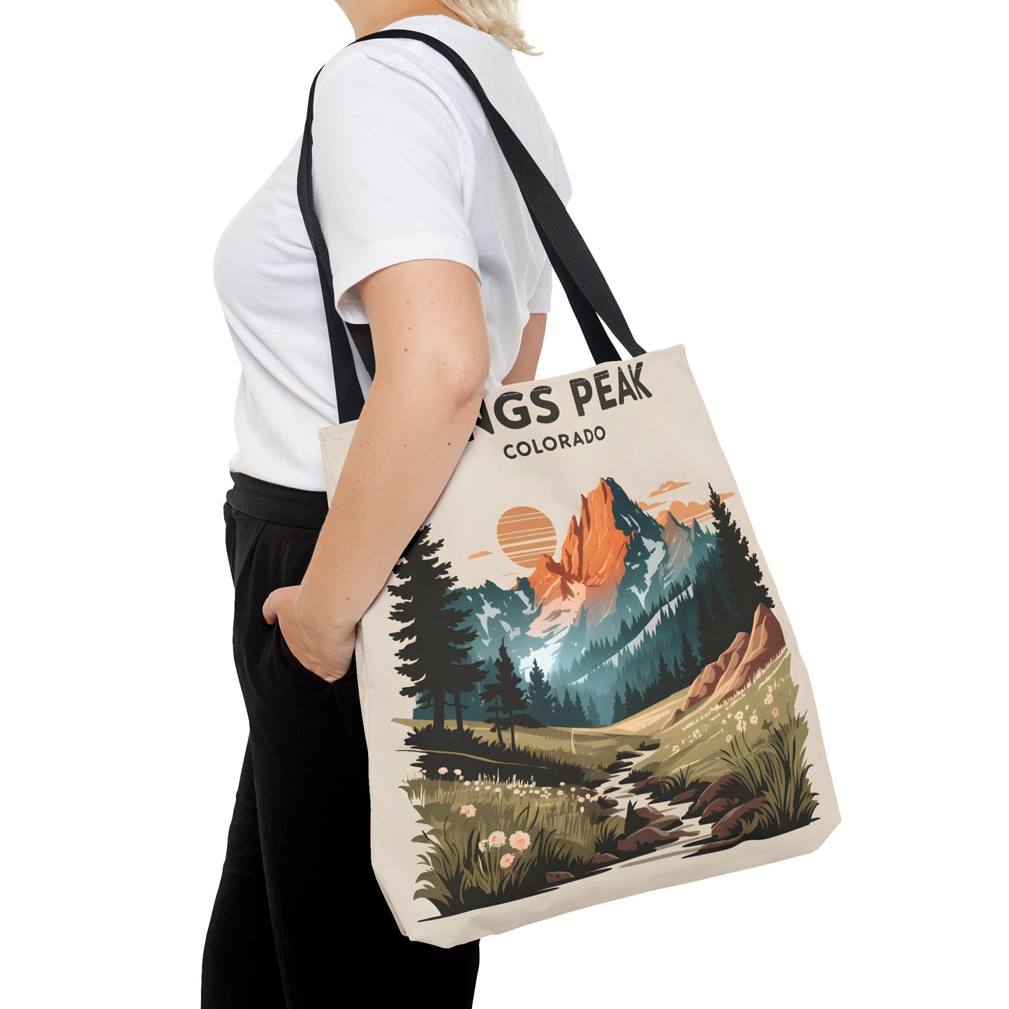 Longs Peak Colorado All Over Print Tote Bag Mountain Landscape Nature Classic