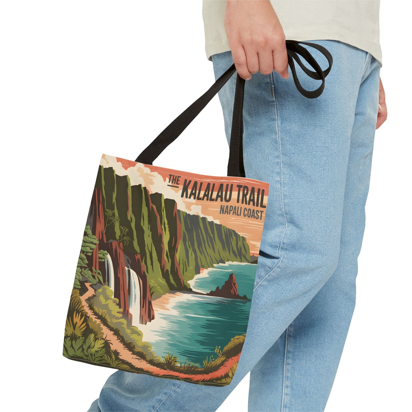 Kalalau Trail Napali Coast All Over Print Tote Bag Hawaiian Adventure Travel