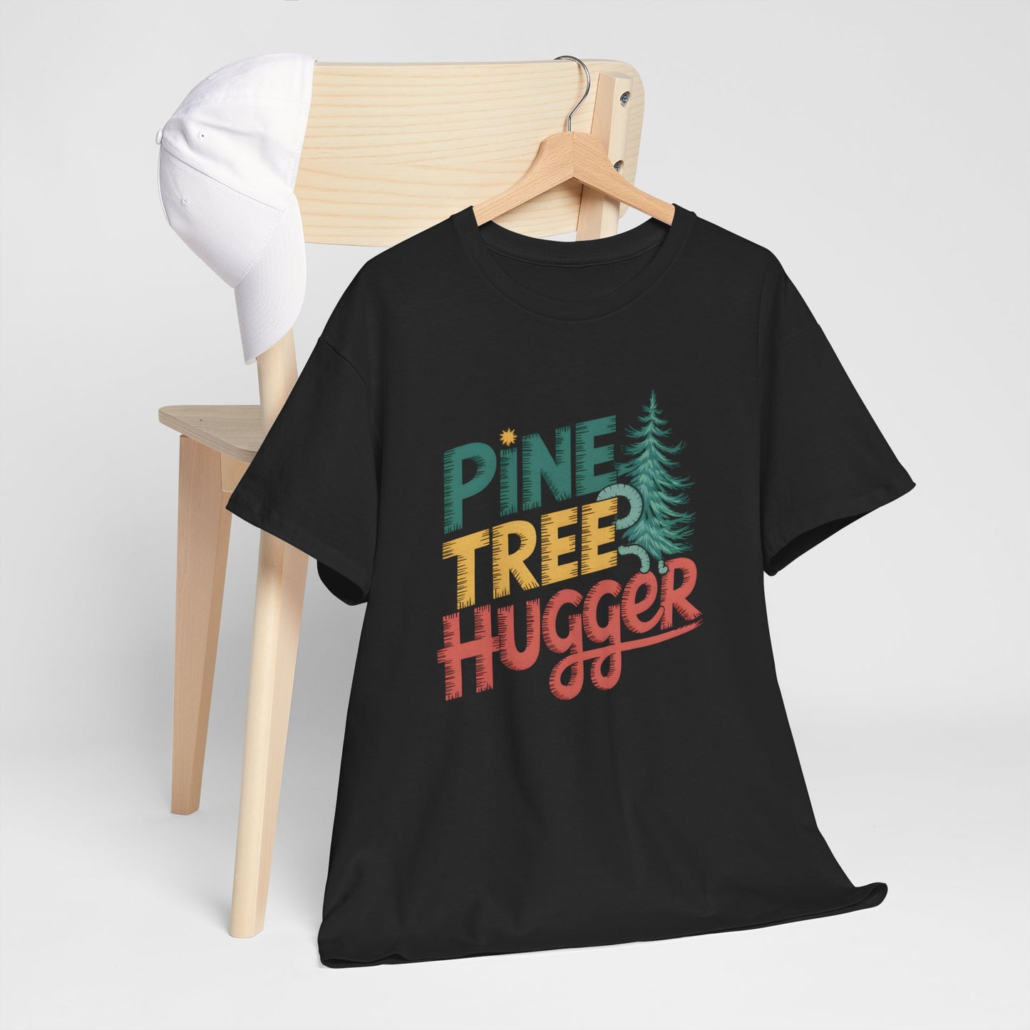 Pine Tree Hugger Graphic T-Shirt Unisex Vintage Nature Camping Hiking Gift