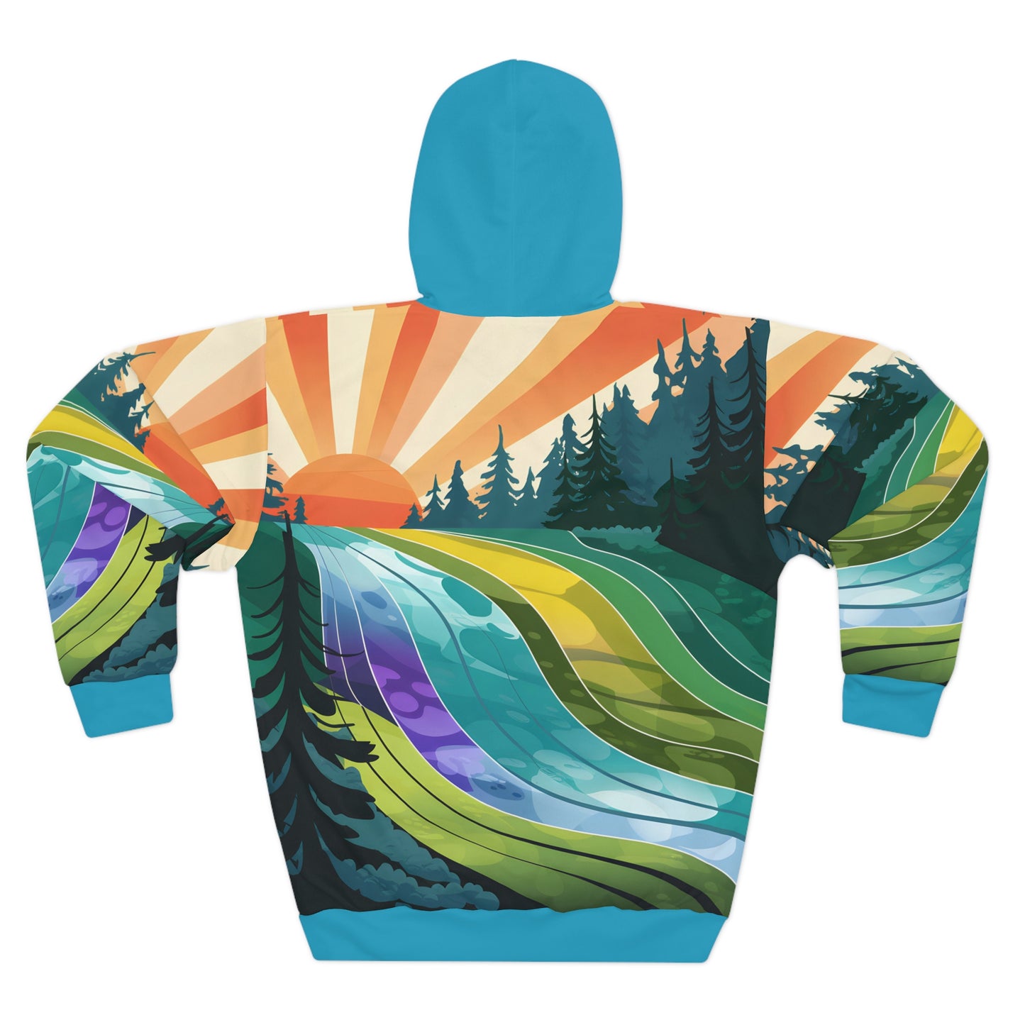 Radiant Slopes All Over Print Hoodie Outdoor Travel Apparel National Parks Warm