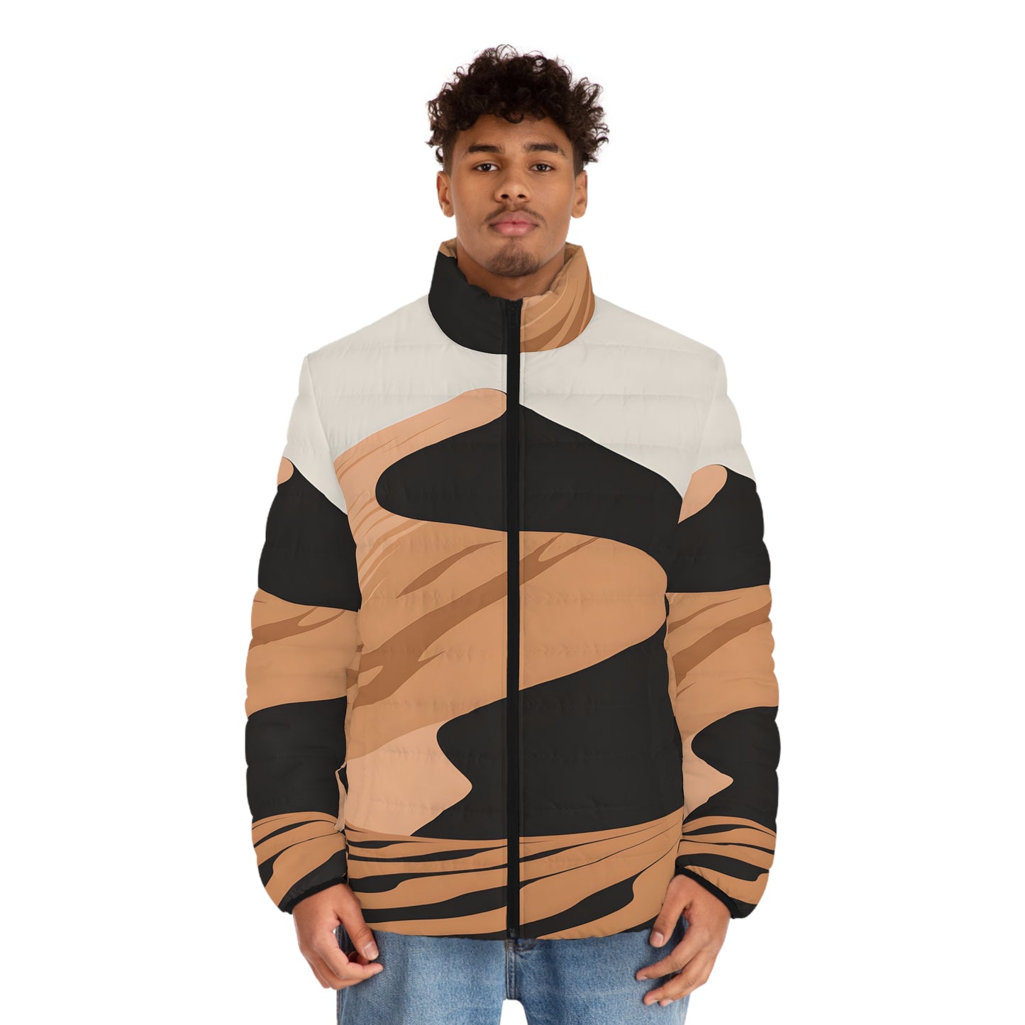 Sculpted Dunes Puffer Jacket Outdoor Fashionable Warm Jacket for Men and Women