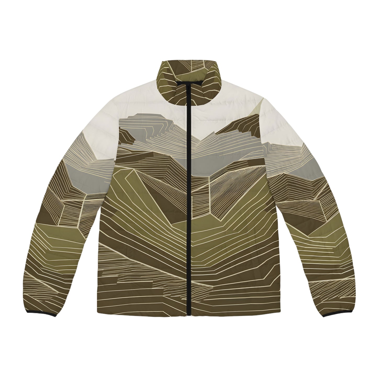 Terrain Inspired Unique Design Puffer Jacket for Outdoor Adventures Warmth Coat