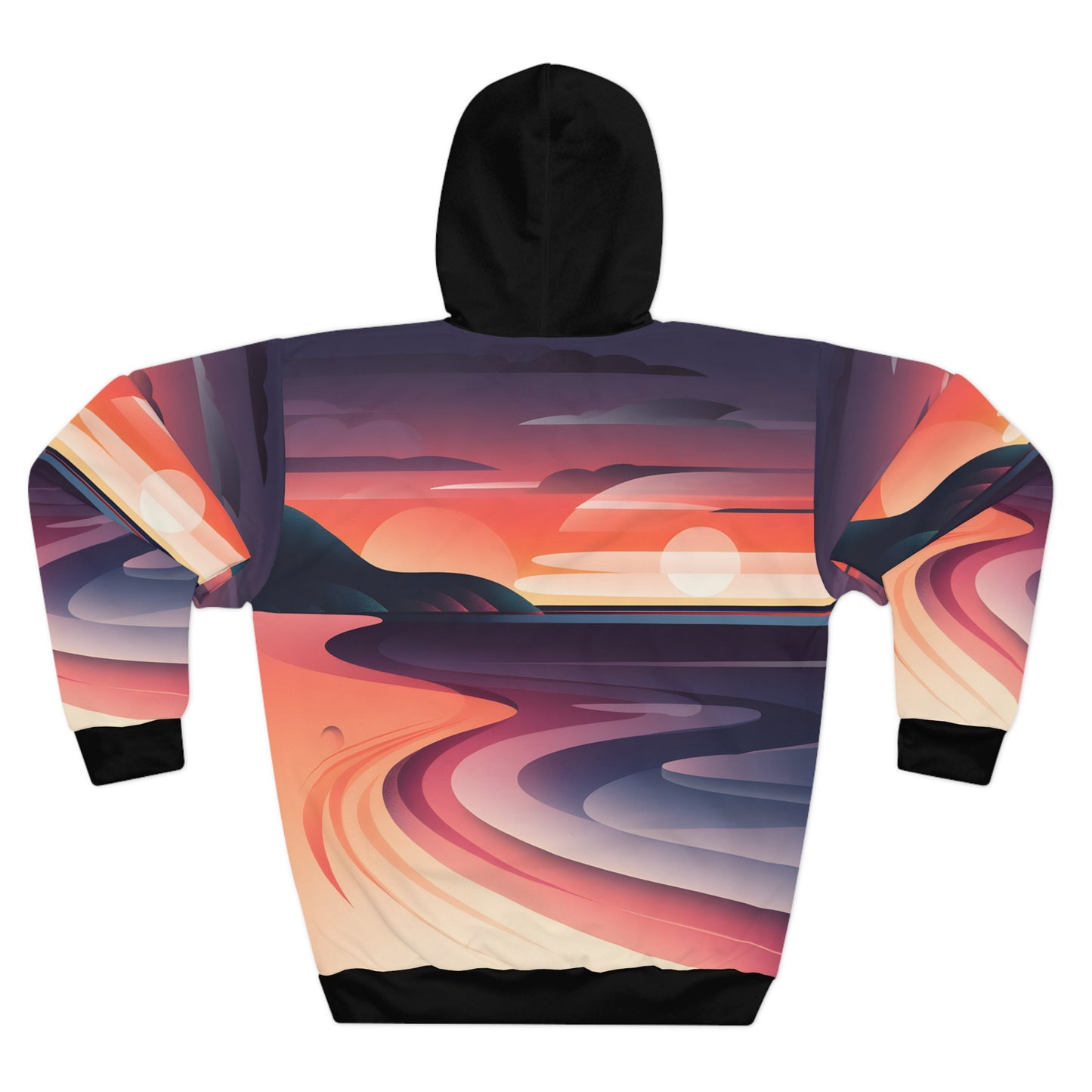Dusky Horizon All Over Print Pullover Hoodie for Outdoor Adventures Travel Wear