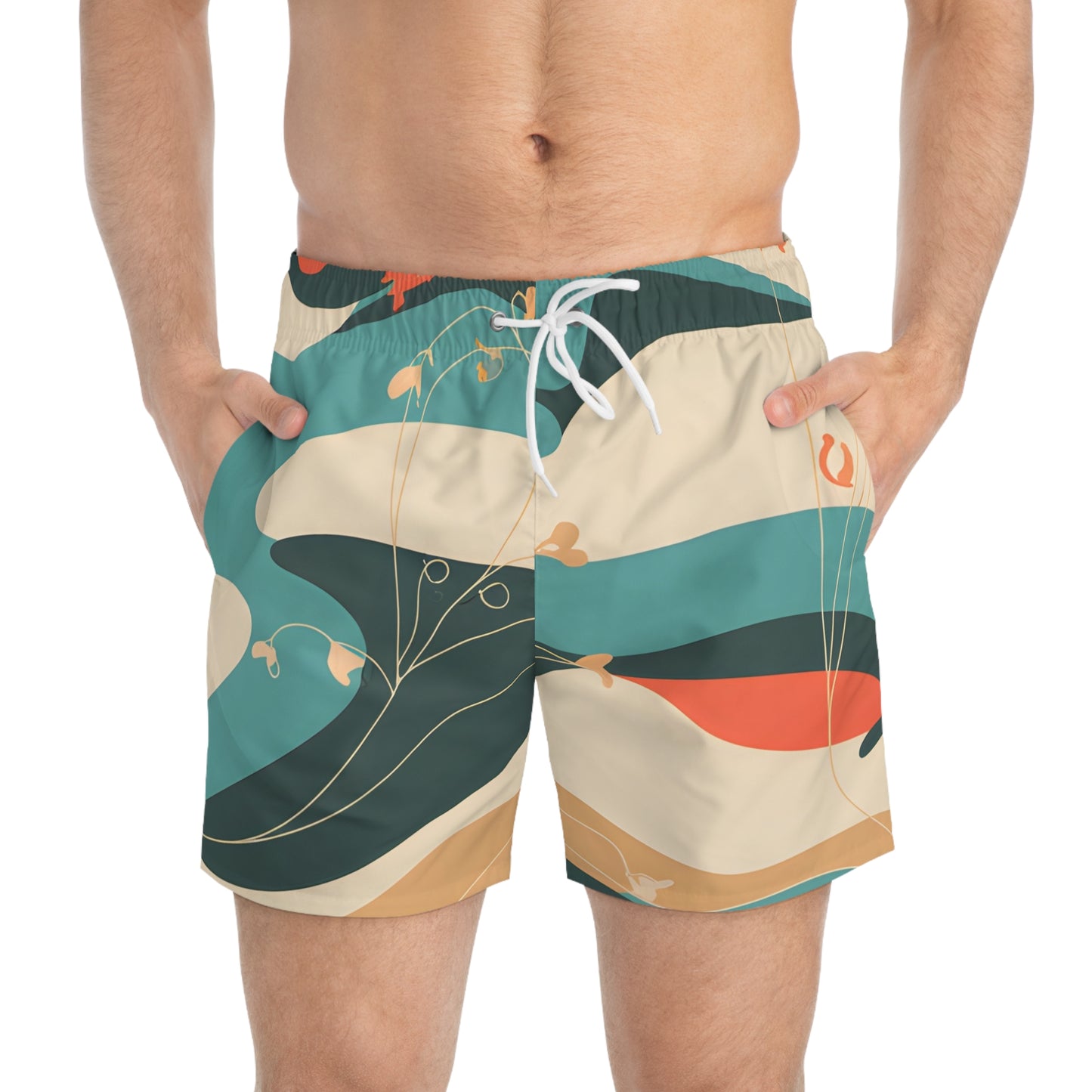 Saltwater Retro Men's Swim Trunks Stylish Summer Beach Wear Surf Quick Dry