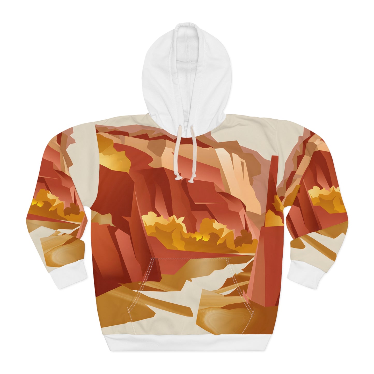 Crimson Cliffs All-Over Print Hoodie Outdoor Travel Apparel Unisex