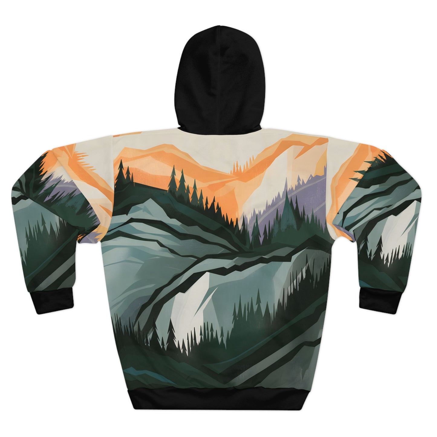 Muted Mountain Hoodie All-Over Print Outdoor Apparel Travel Adventure Fashion