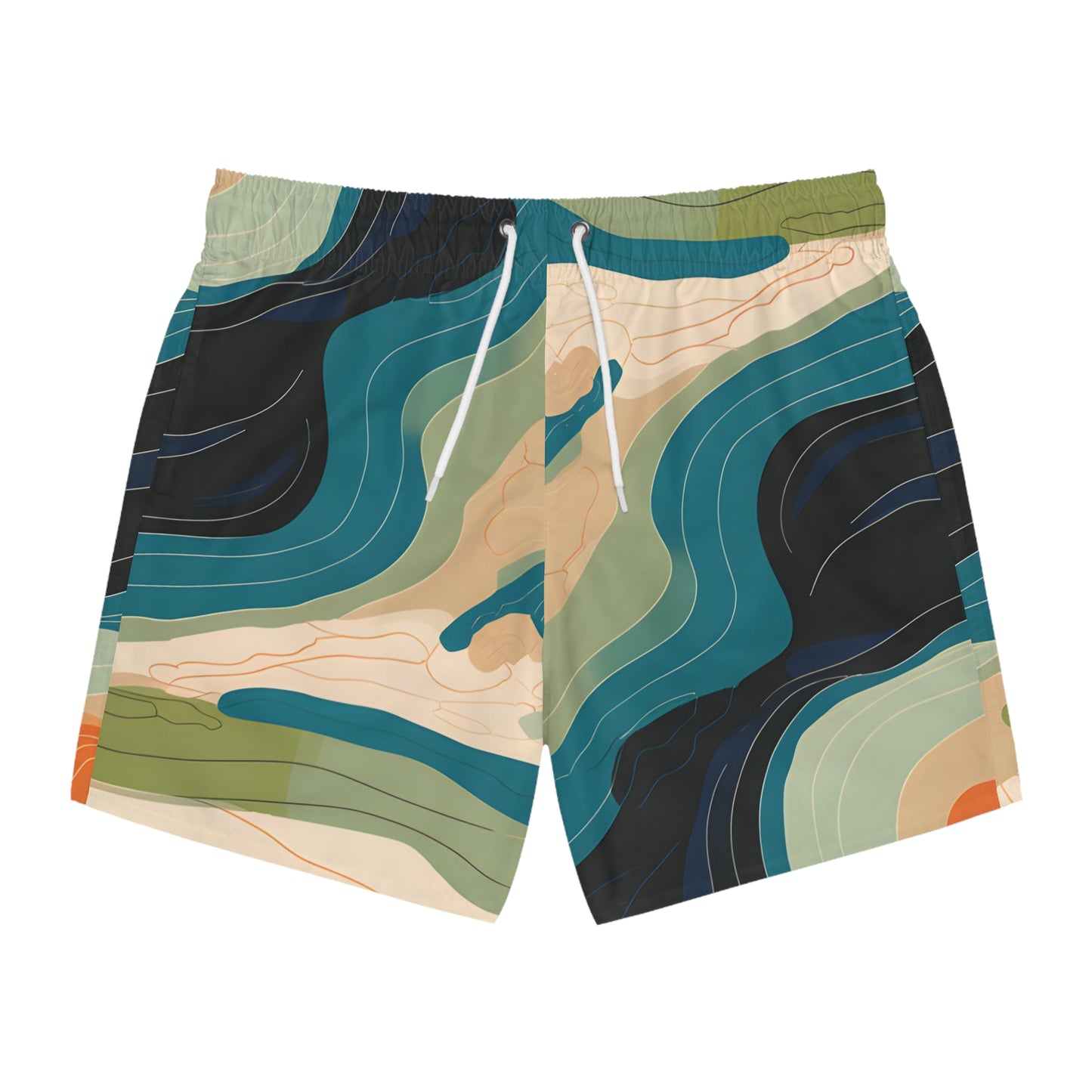 Men's Tide Pool Swim Trunks Stylish Beachwear Outdoor Fun Surf Quick Dry