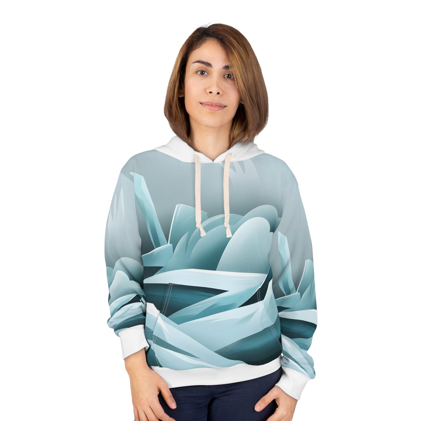 Frozen Mist All Over Print Pullover Hoodie Outdoor Apparel Travel Fashion Warm