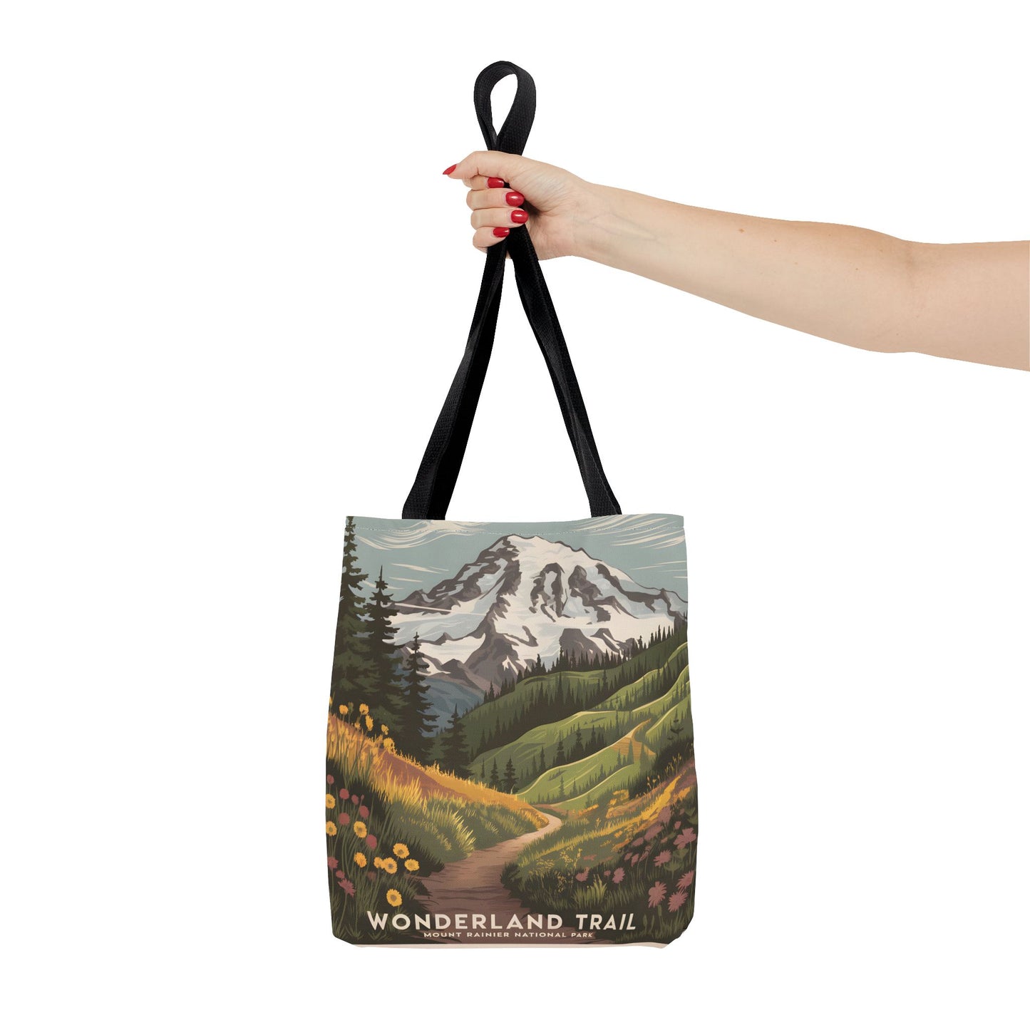 Wonderland Trail Mount Rainier Tote Bag All Over Print Outdoor Adventure Gift
