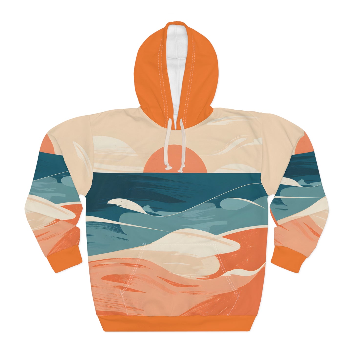 Beach Sunrise All Over Print Pullover Hoodie Outdoor Travel National Parks