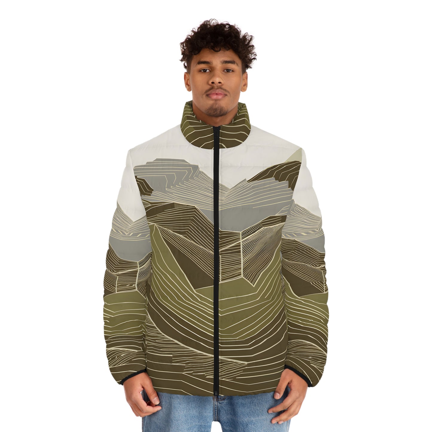 Terrain Inspired Unique Design Puffer Jacket for Outdoor Adventures Warmth Coat