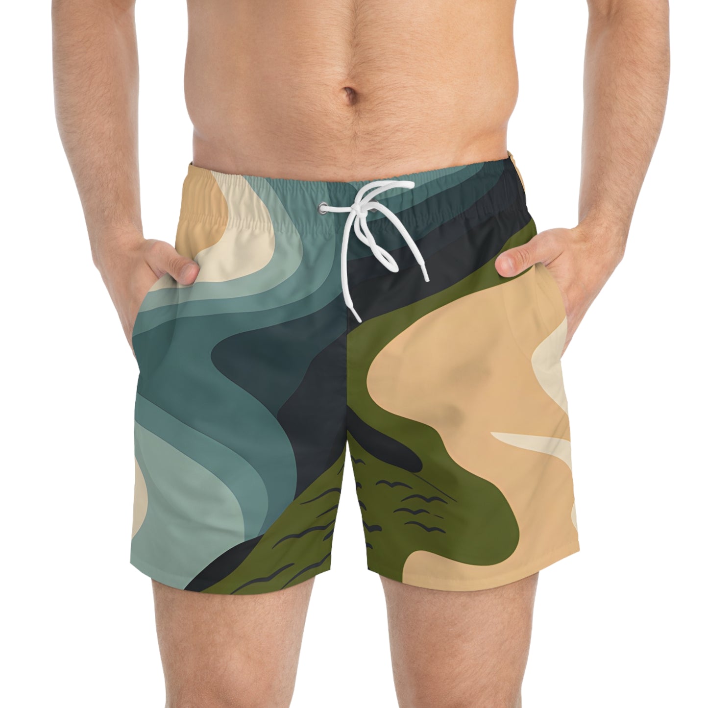 Cannon Beach Men's Swim Trunks Beachwear Summer Casual Swim Shorts Quick Dry