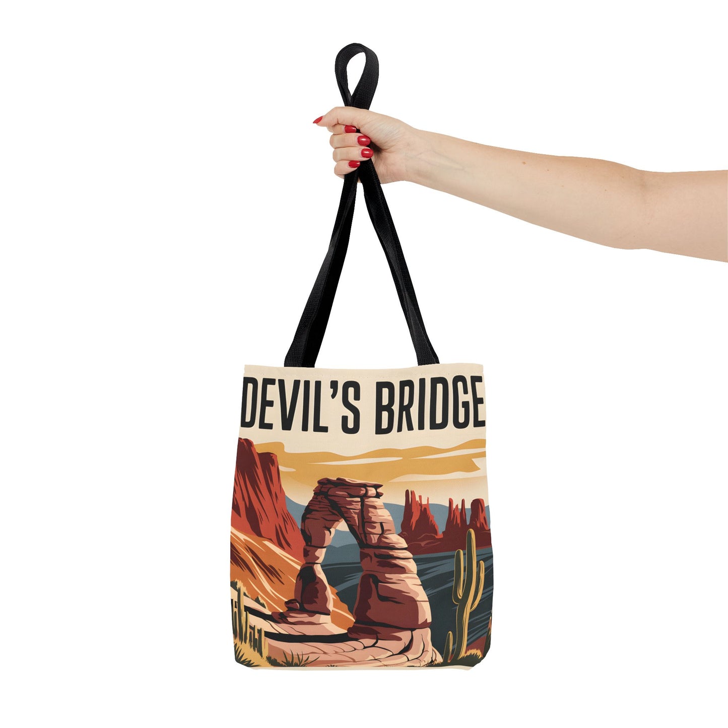 Devils Bridge Tote Bag Unique Design Scenic Landscape Eco-Friendly Carryall