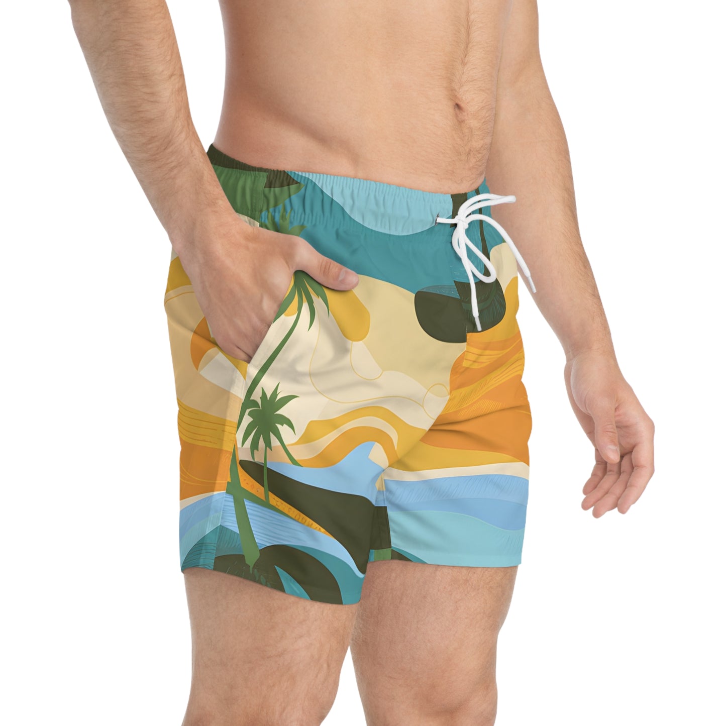 Waikiki Men's Swim Trunks Beach Shorts Quick Dry Sun Protection Surf Surfer