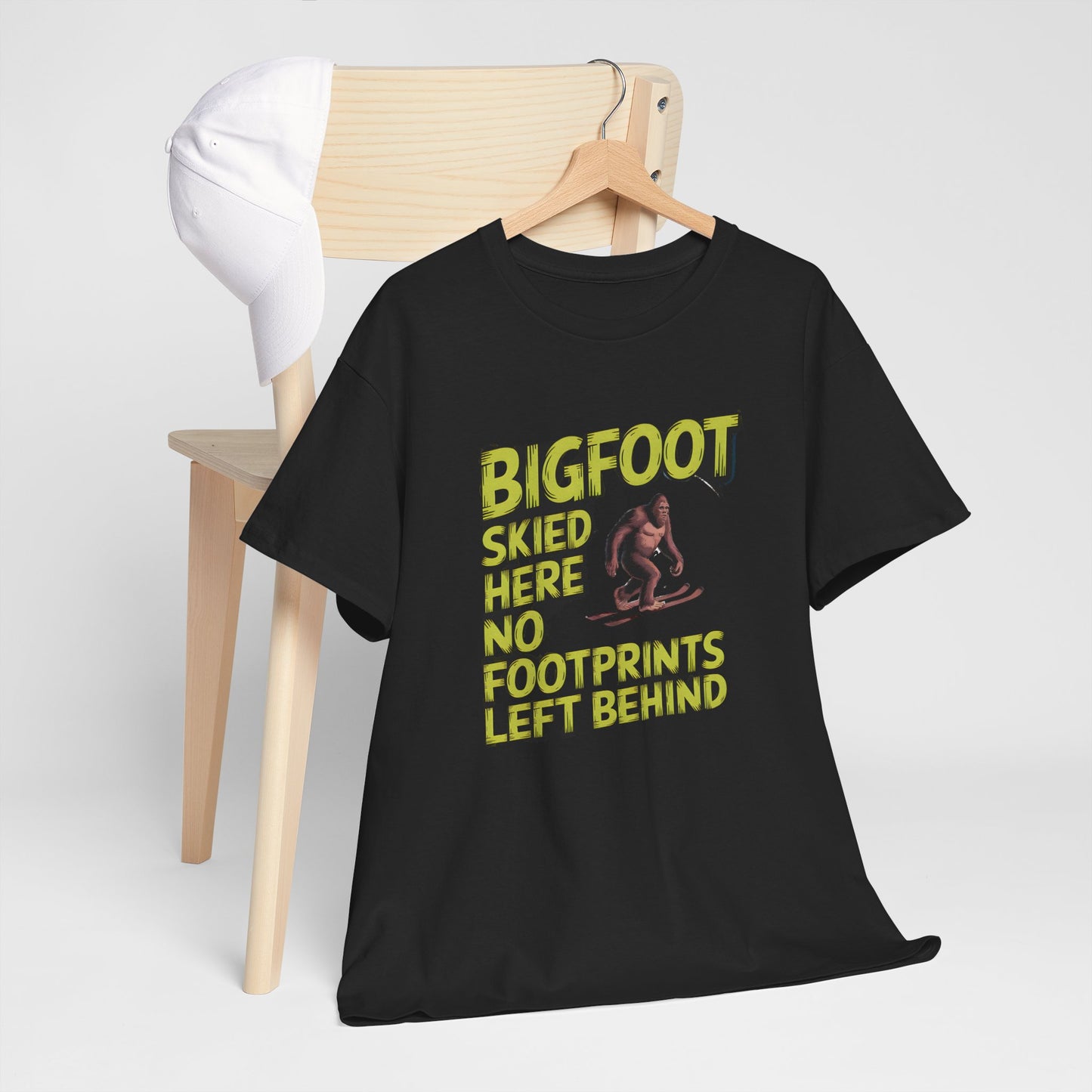 Bigfoot Skied Here Funny T-Shirt Sasquatch Skiing Snow Sports Apparel - T Shirt