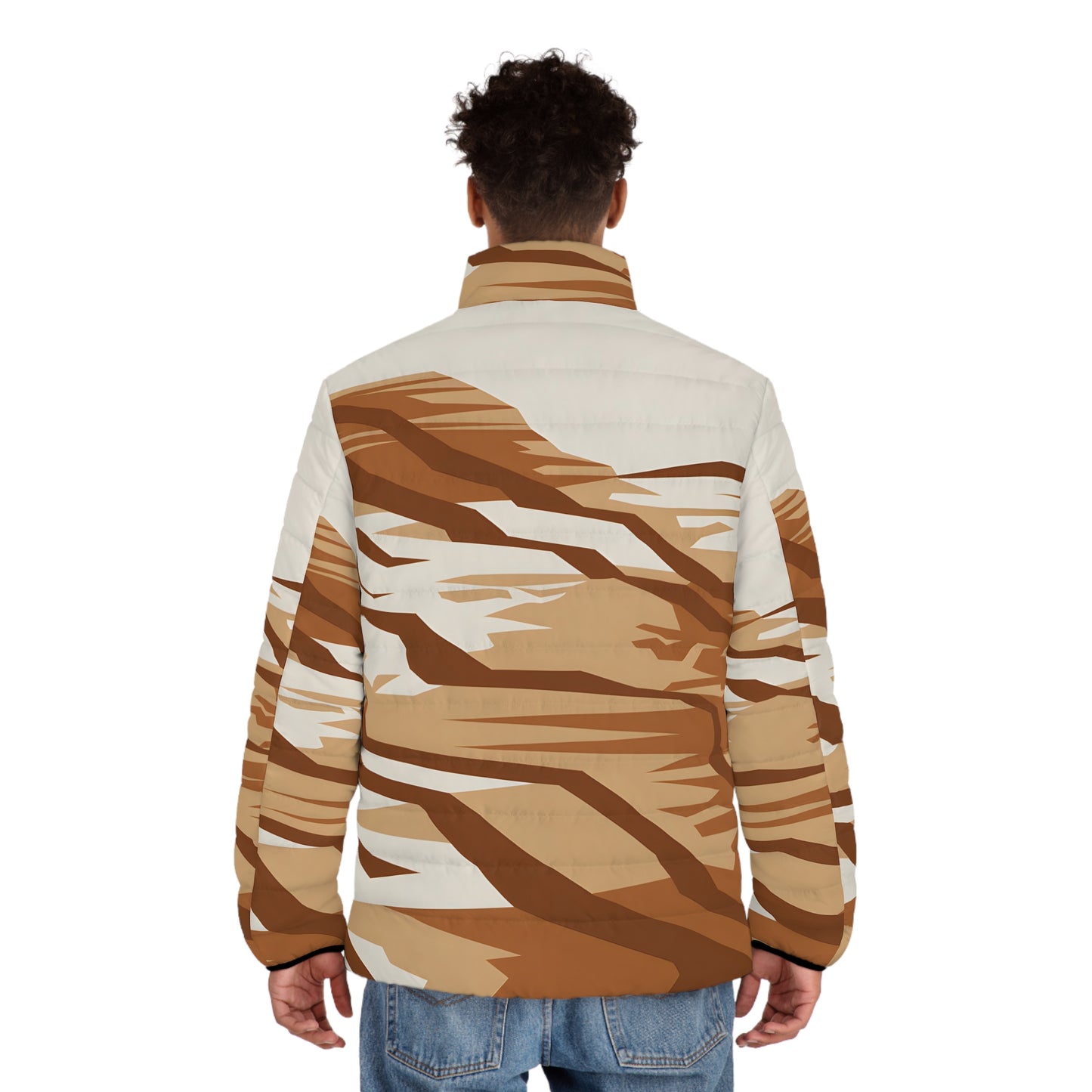 Wandering Shadows Design Puffer Jacket for Outdoor Adventures Warm Winter