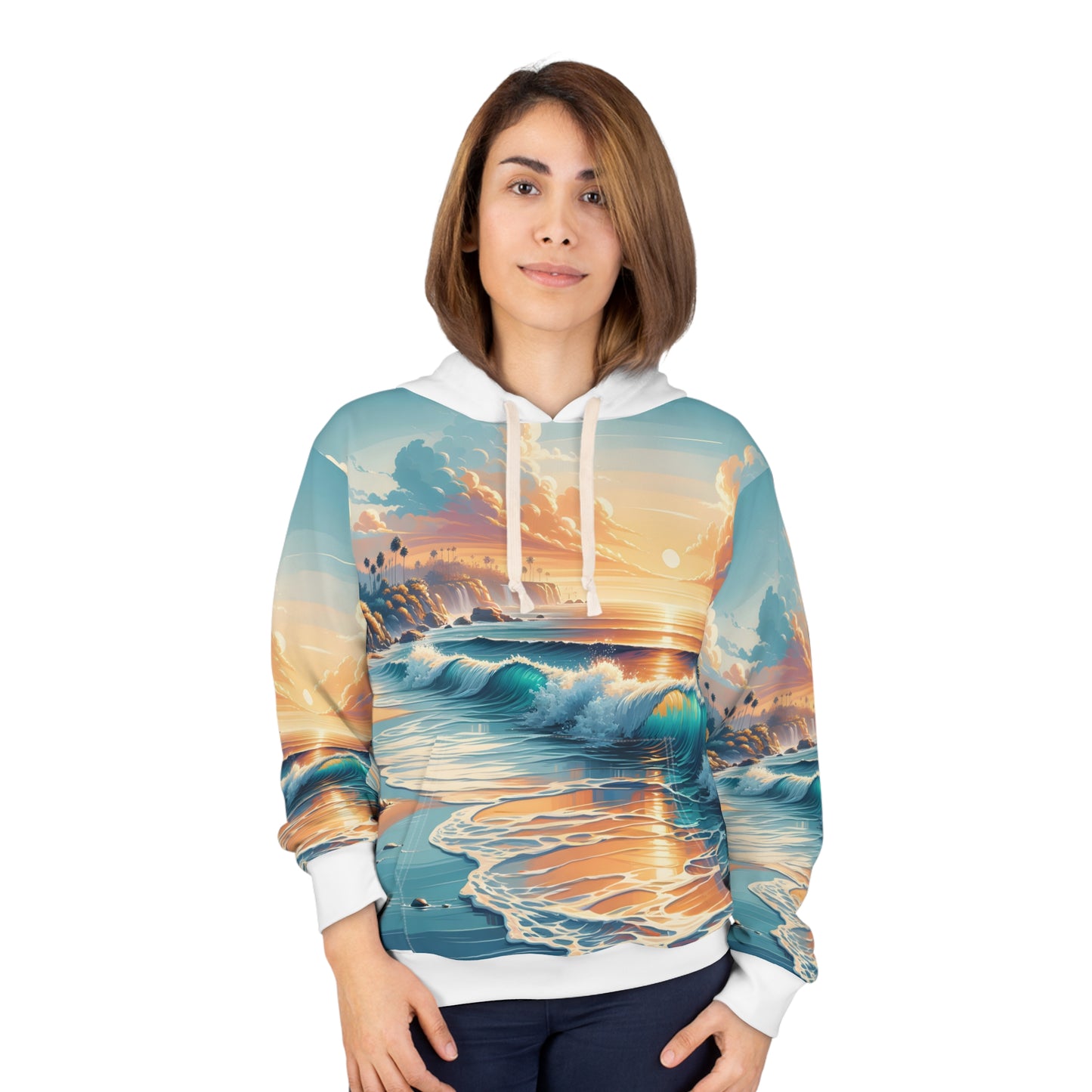 Sunset Beach Hoodie Unisex Pullover Laguna Beach Ocean Waves Coastal Vibes