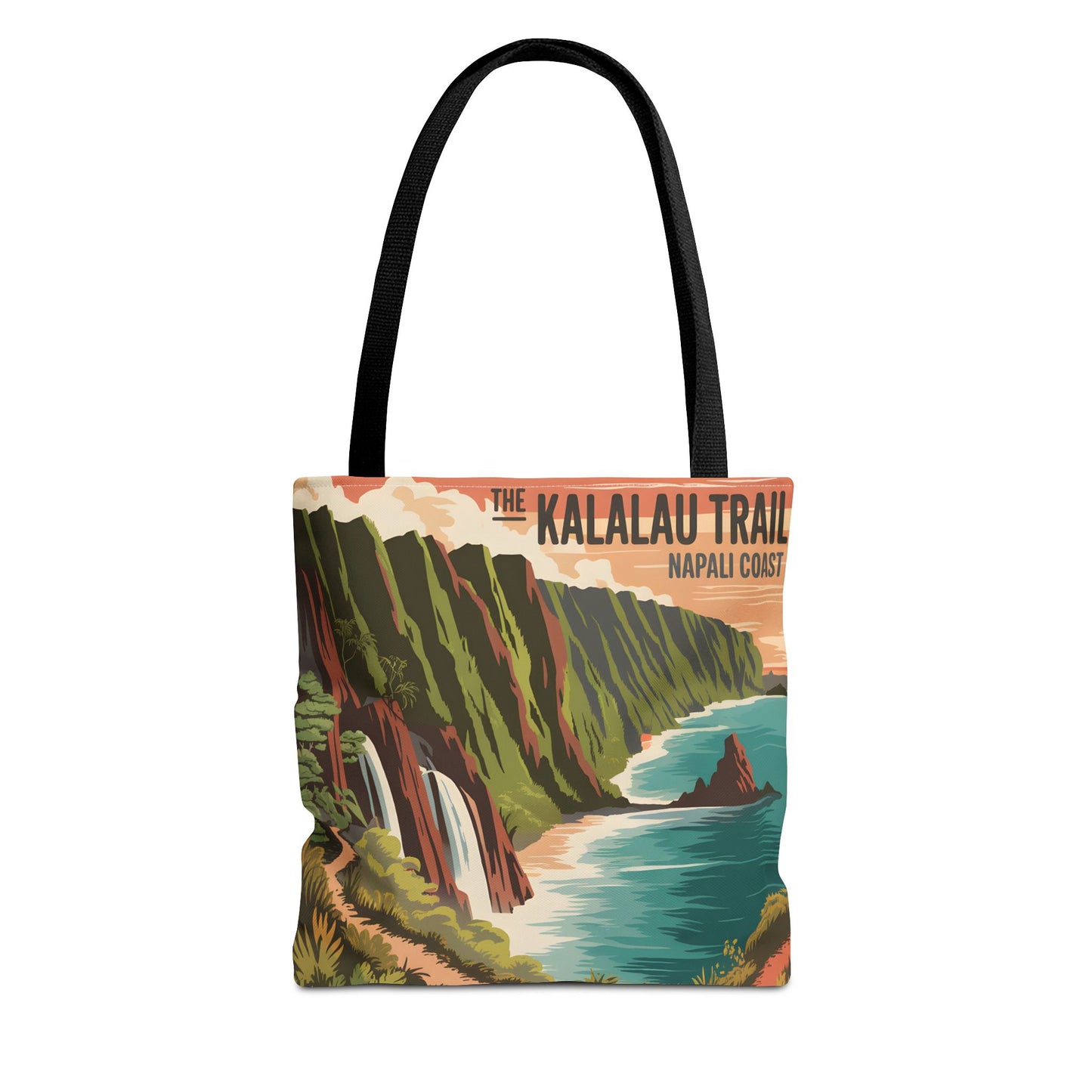 Kalalau Trail Napali Coast All Over Print Tote Bag Hawaiian Adventure Travel
