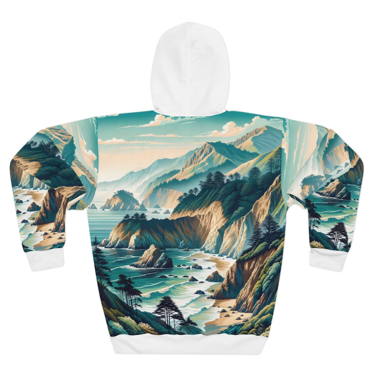 Big Sur Hoodie All Over Print Coastal Landscape Pullover Travel Adventure