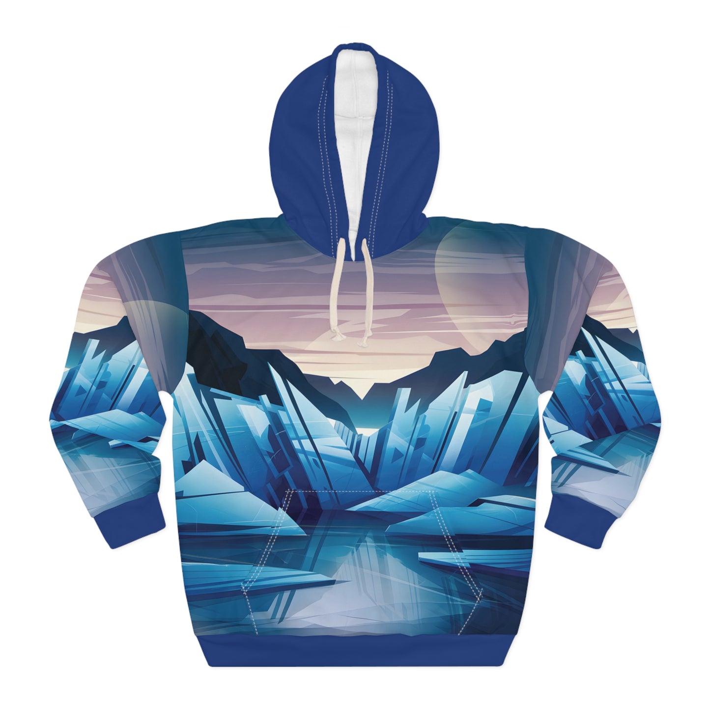 Glacial Twilight Hoodie All Over Print Ice Landscape Pullover Adventure Travel