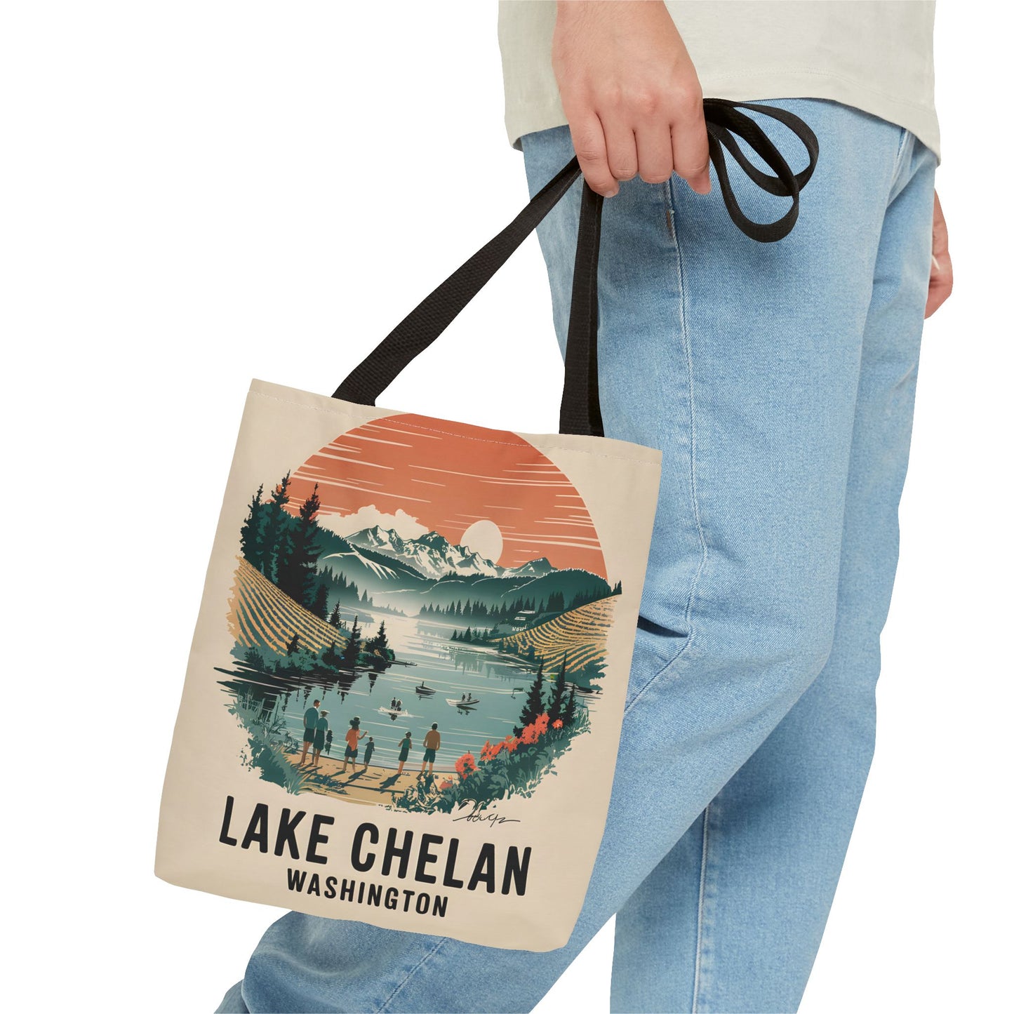 Lake Chelan Washington Scenic Tote Bag All Over Print Outdoor Adventure