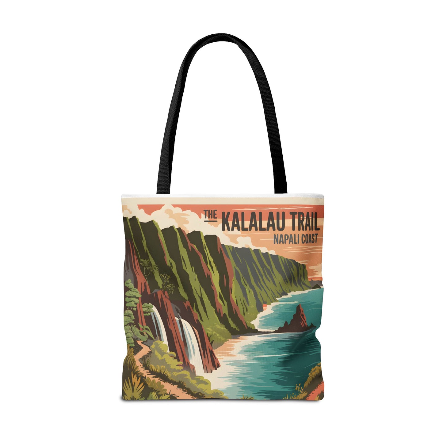 Kalalau Trail Napali Coast All Over Print Tote Bag Hawaiian Adventure Travel