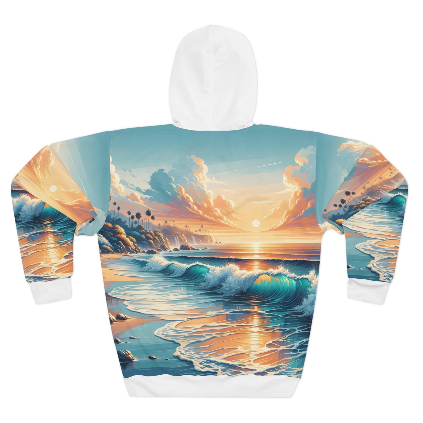 Sunset Beach Hoodie Unisex Pullover Laguna Beach Ocean Waves Coastal Vibes