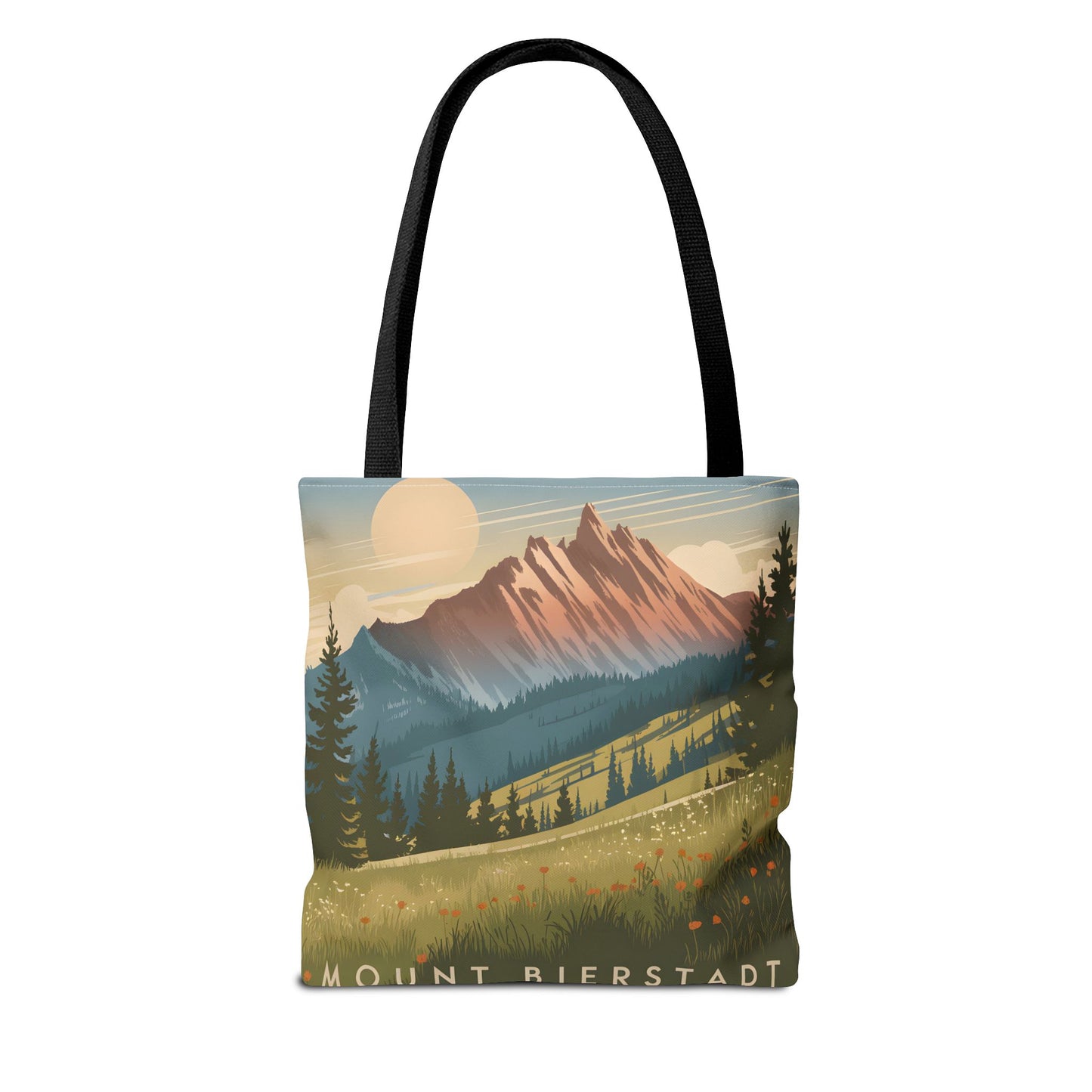 Mount Bierstadt All Over Print Tote Bag Nature Scene Outdoor Travel Apparel