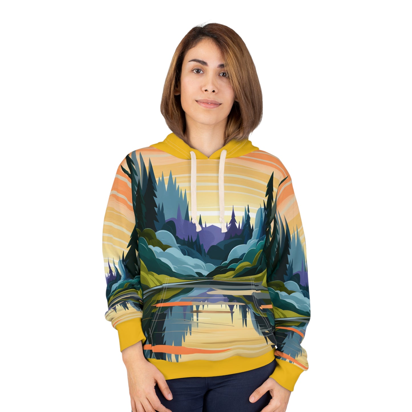 Painted Dusk Inspired Vibrant All-Over Print Hoodie for Outdoor Adventures Wear