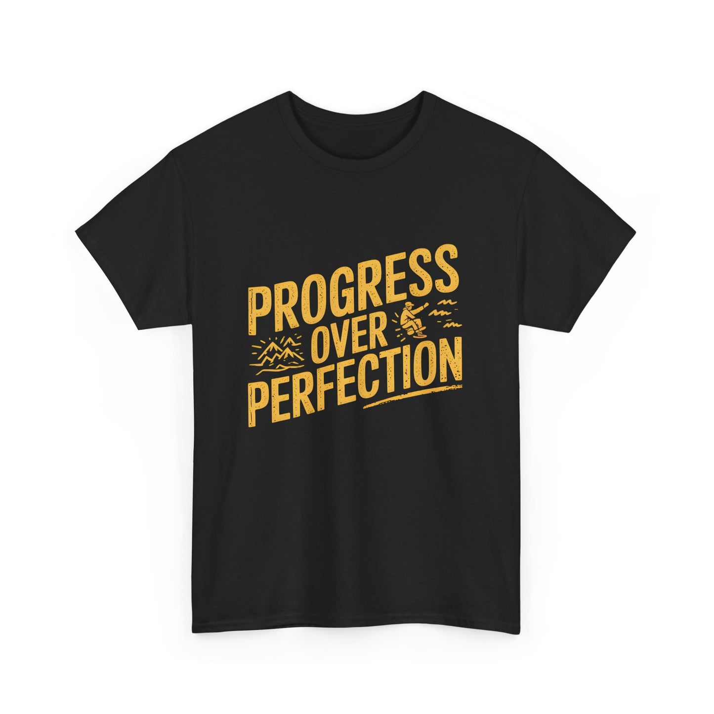 Progress Over Perfection Motivational Hiking Graphic T-Shirt for Adventurers