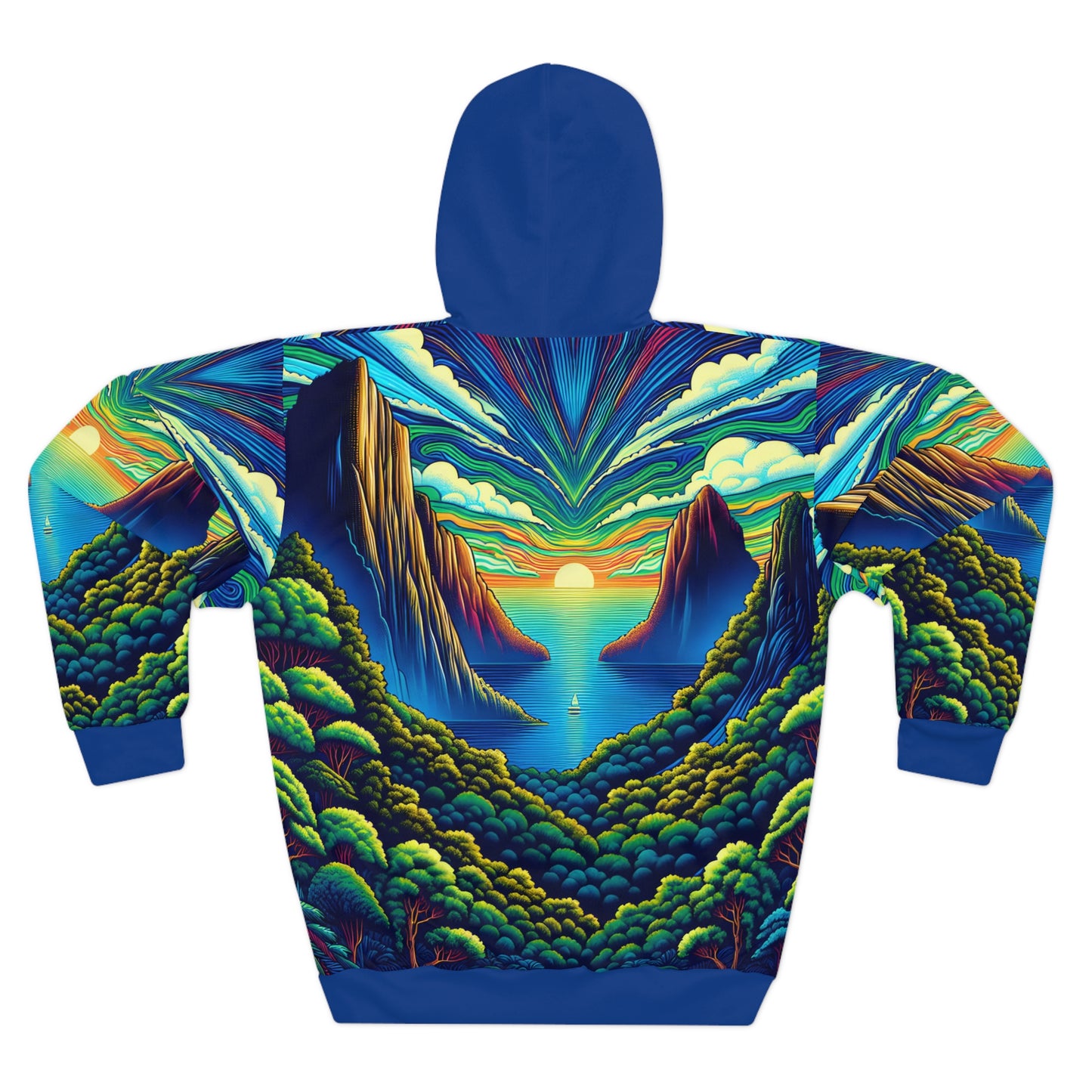 Sugarloaf Vibrant All Over Print Pullover Hoodie Outdoor Fashion Travel Apparel