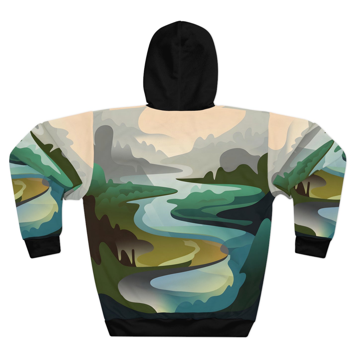 Sapphire Mist All Over Print Hoodie for Outdoor Adventures Travel Pullover Wear