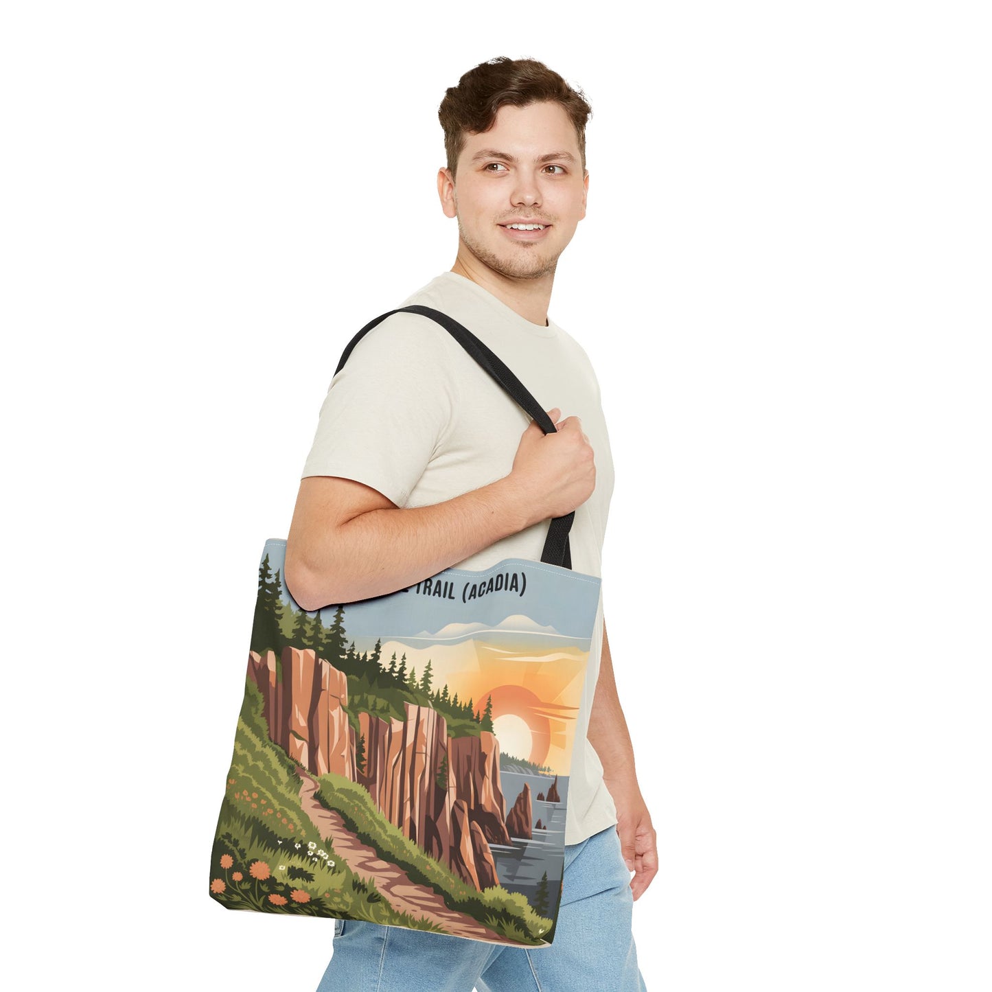 Precipice Trail Acadia National Park All Over Print Tote Bag Nature Design