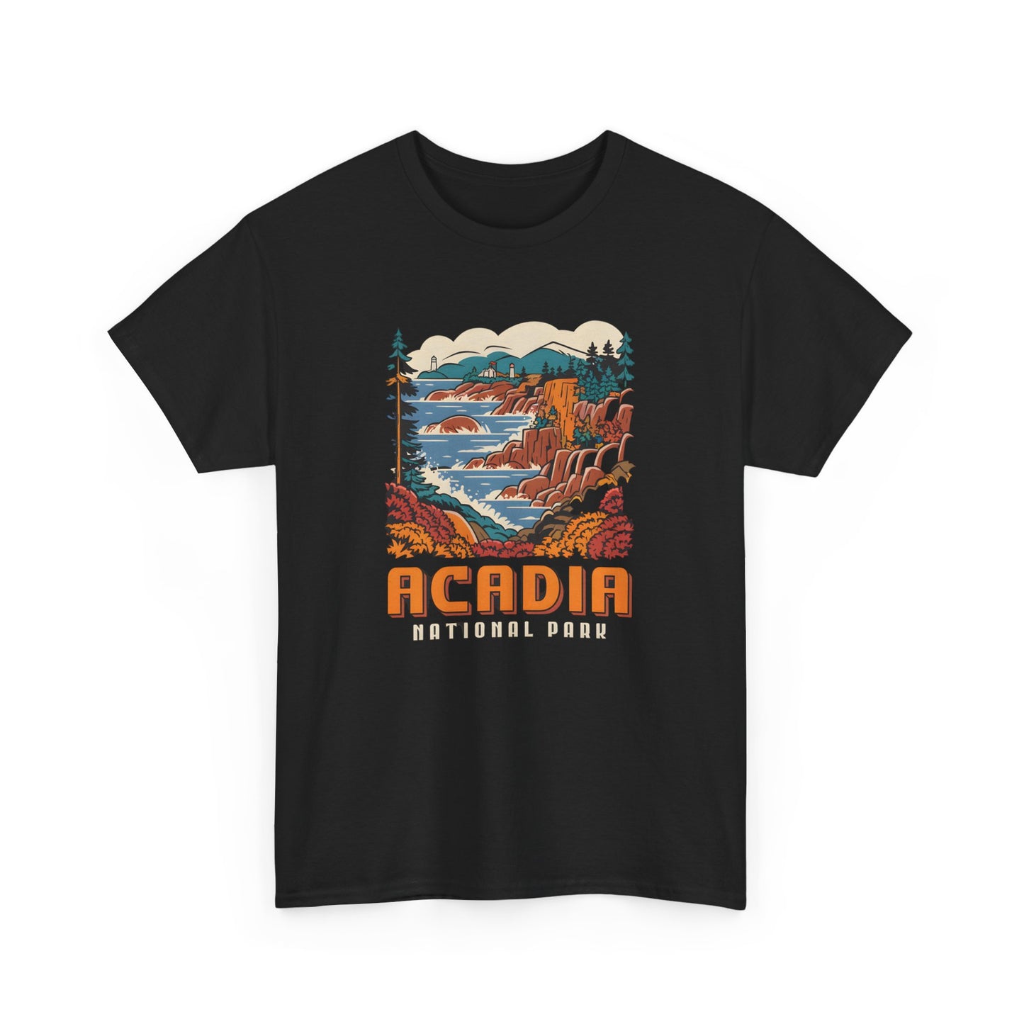 Acadia National Park Graphic T-Shirt Vintage Style Outdoor Adventure Apparel