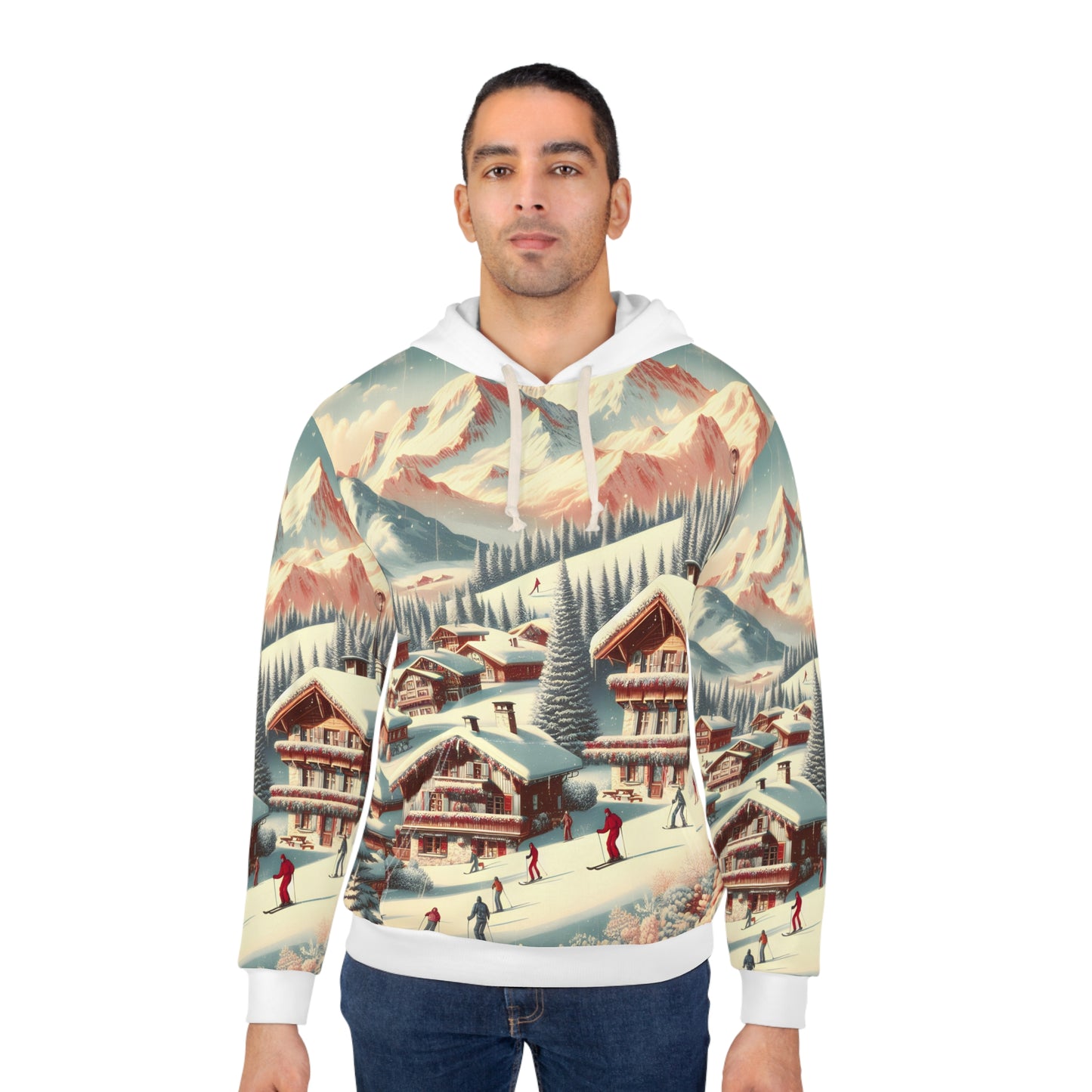 Okemo Vermont All Over Print Hoodie Outdoor Adventure Apparel Casual Wear