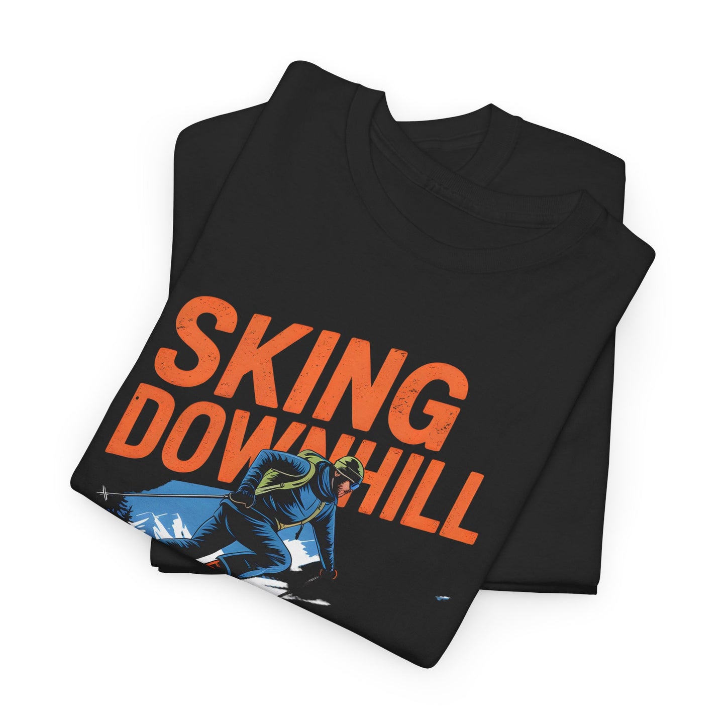 Skiing Downhill Is My Cardio Plan Graphic T-Shirt for Ski Lovers Outdoors Tee