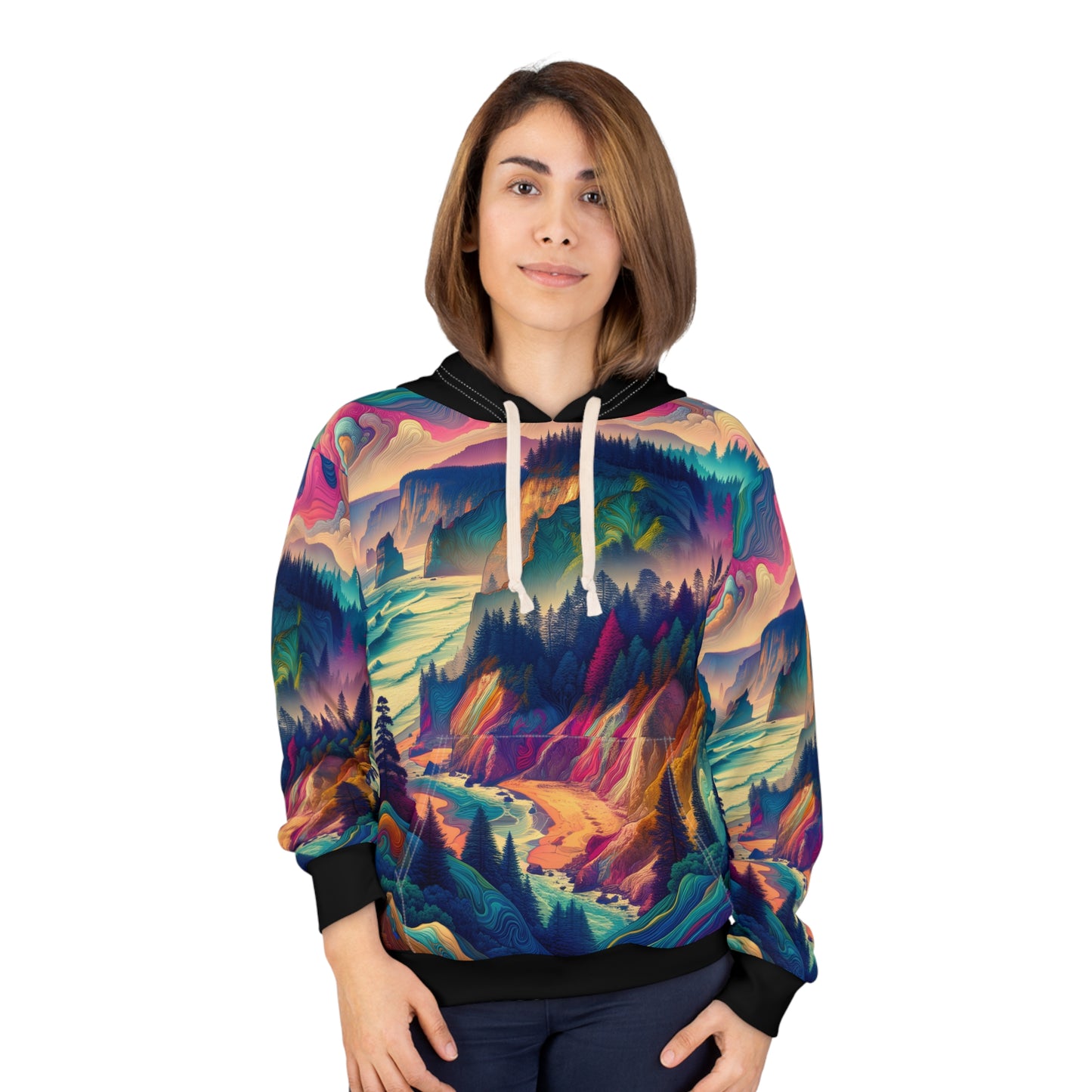 Santa Cruz California Hoodie Scenic Mountains Ocean Sunset Pullover Sweatshirt