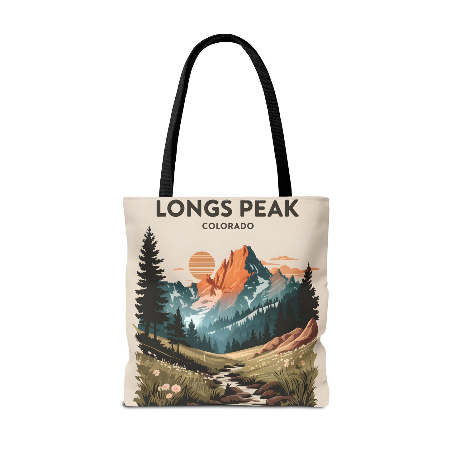 Longs Peak Colorado All Over Print Tote Bag Mountain Landscape Nature Classic