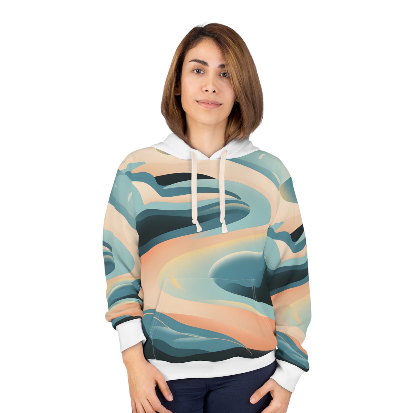 All Over Print Hoodie Adventure Awaits Shadowed Whispers Design