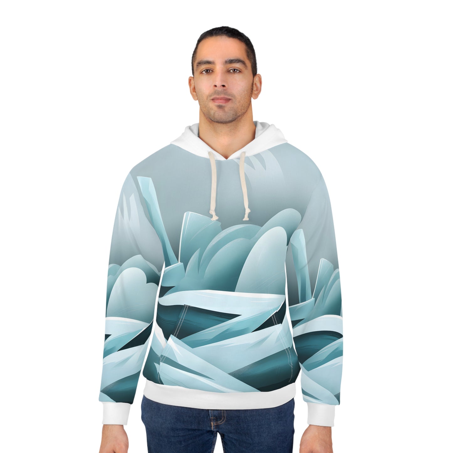 Frozen Mist All Over Print Pullover Hoodie Outdoor Apparel Travel Fashion Warm
